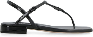 Leather flat sandals-1